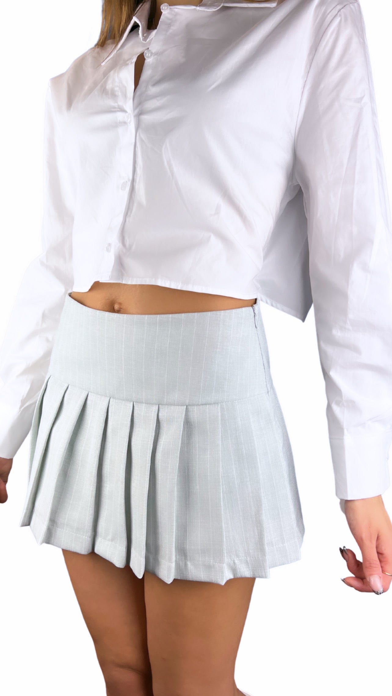 Skort Grigio Perla Gessato