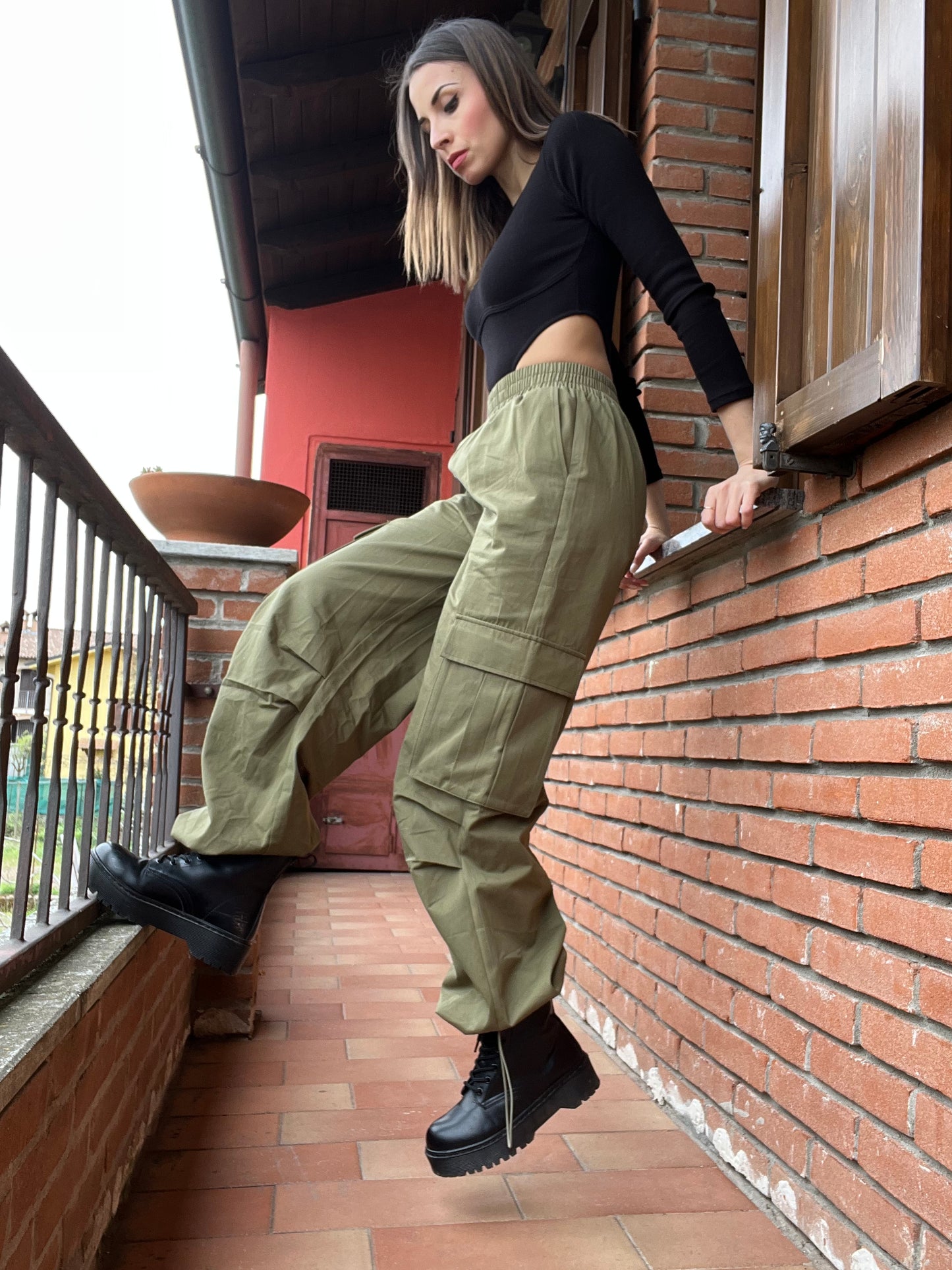 Parachute Pantalone Cargo Verde Militare