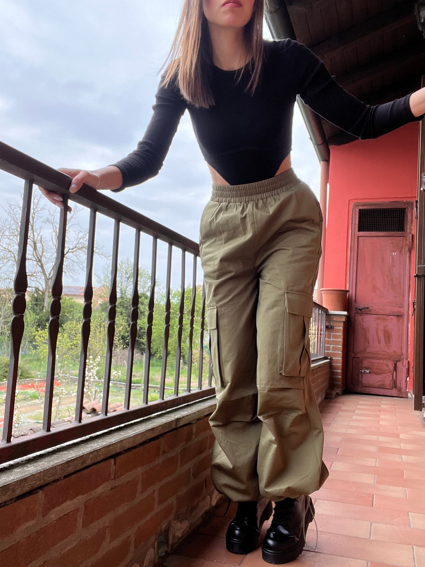 Parachute Pantalone Cargo Verde Militare