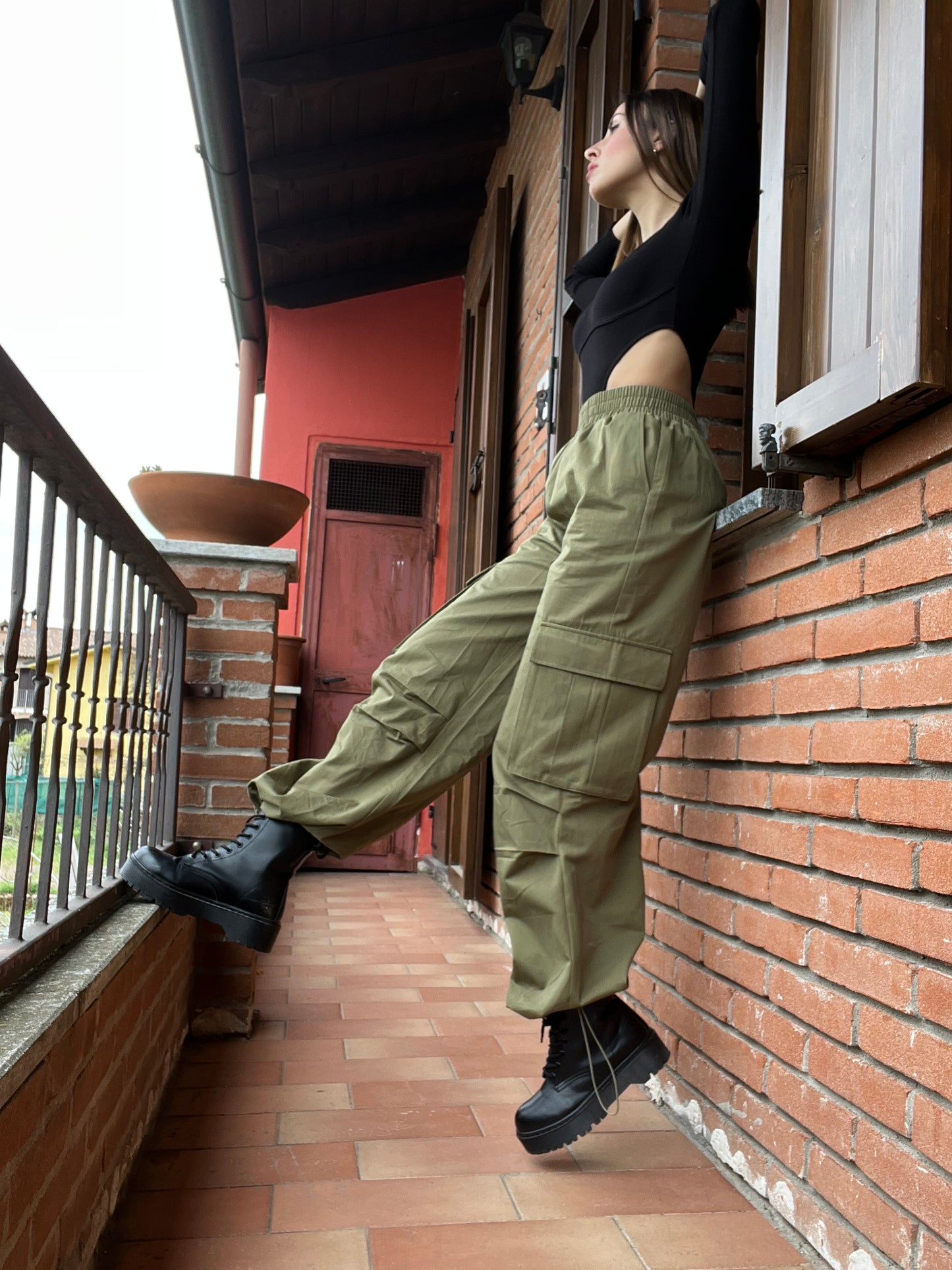 Parachute Pantalone Cargo Verde Militare