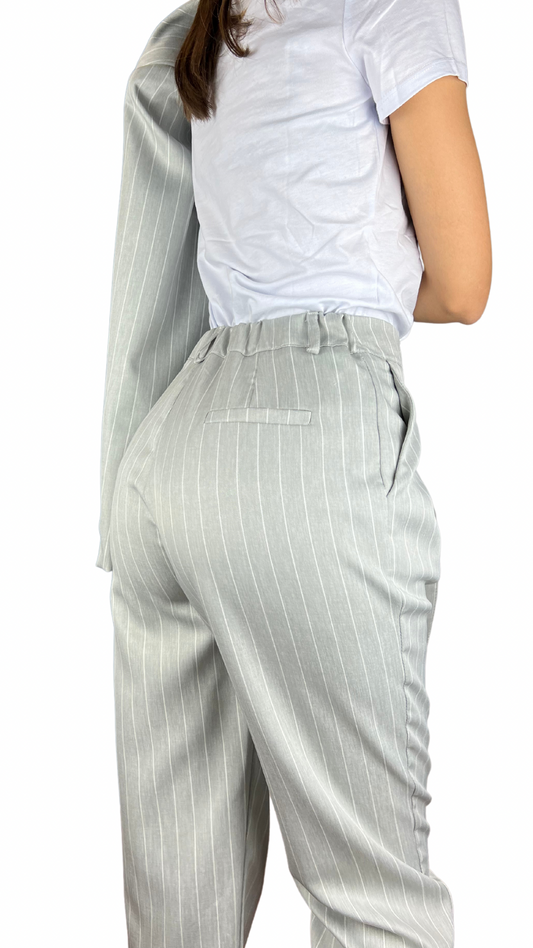 Pantalone Grigio Perla Gessato