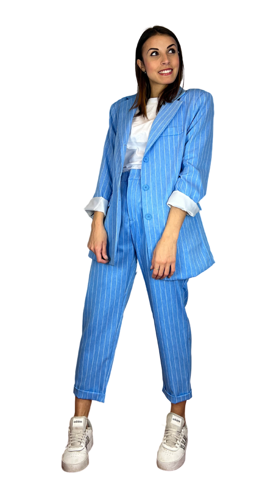 Blazer Azzurro Gessato