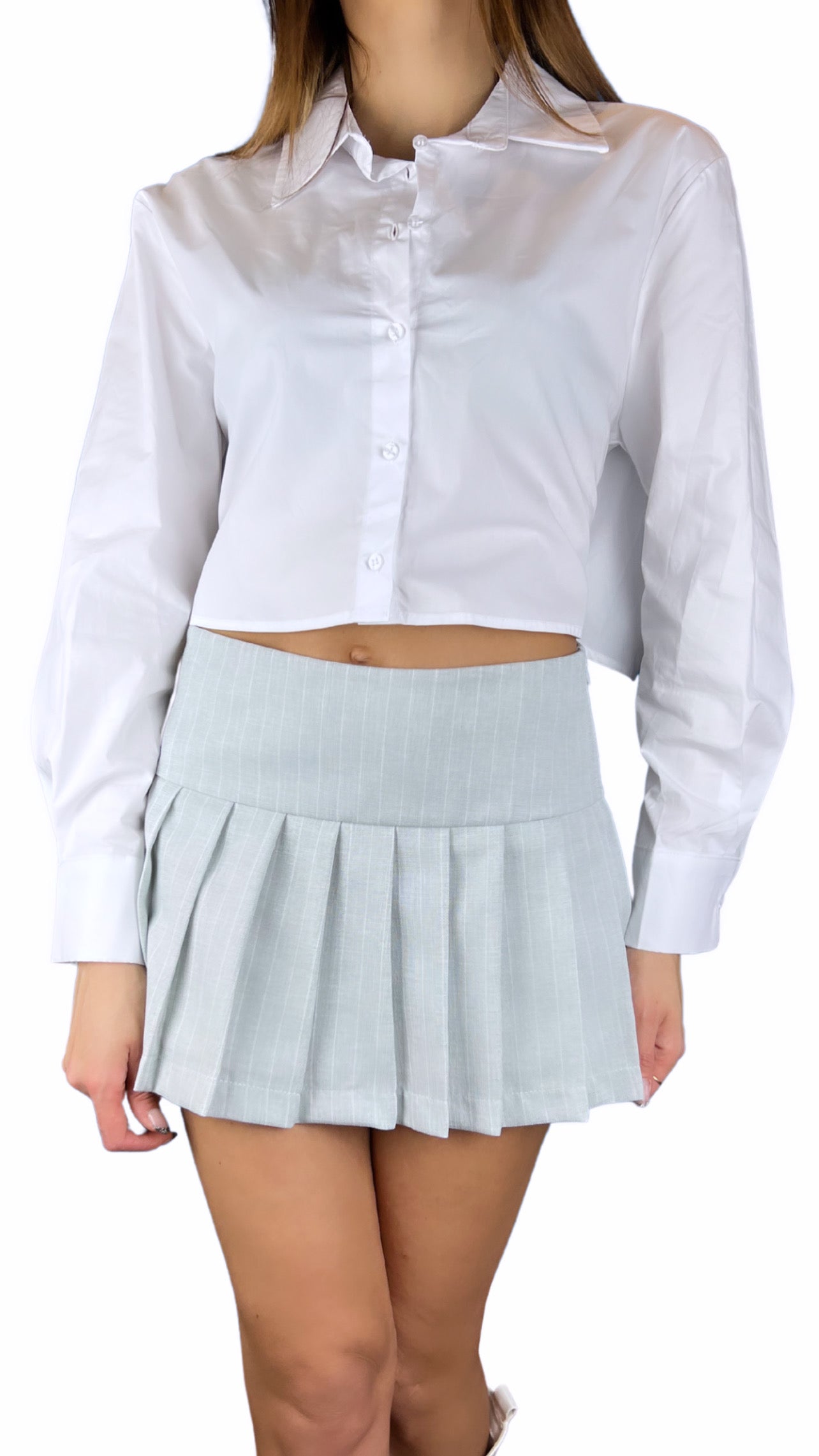 Skort Grigio Perla Gessato