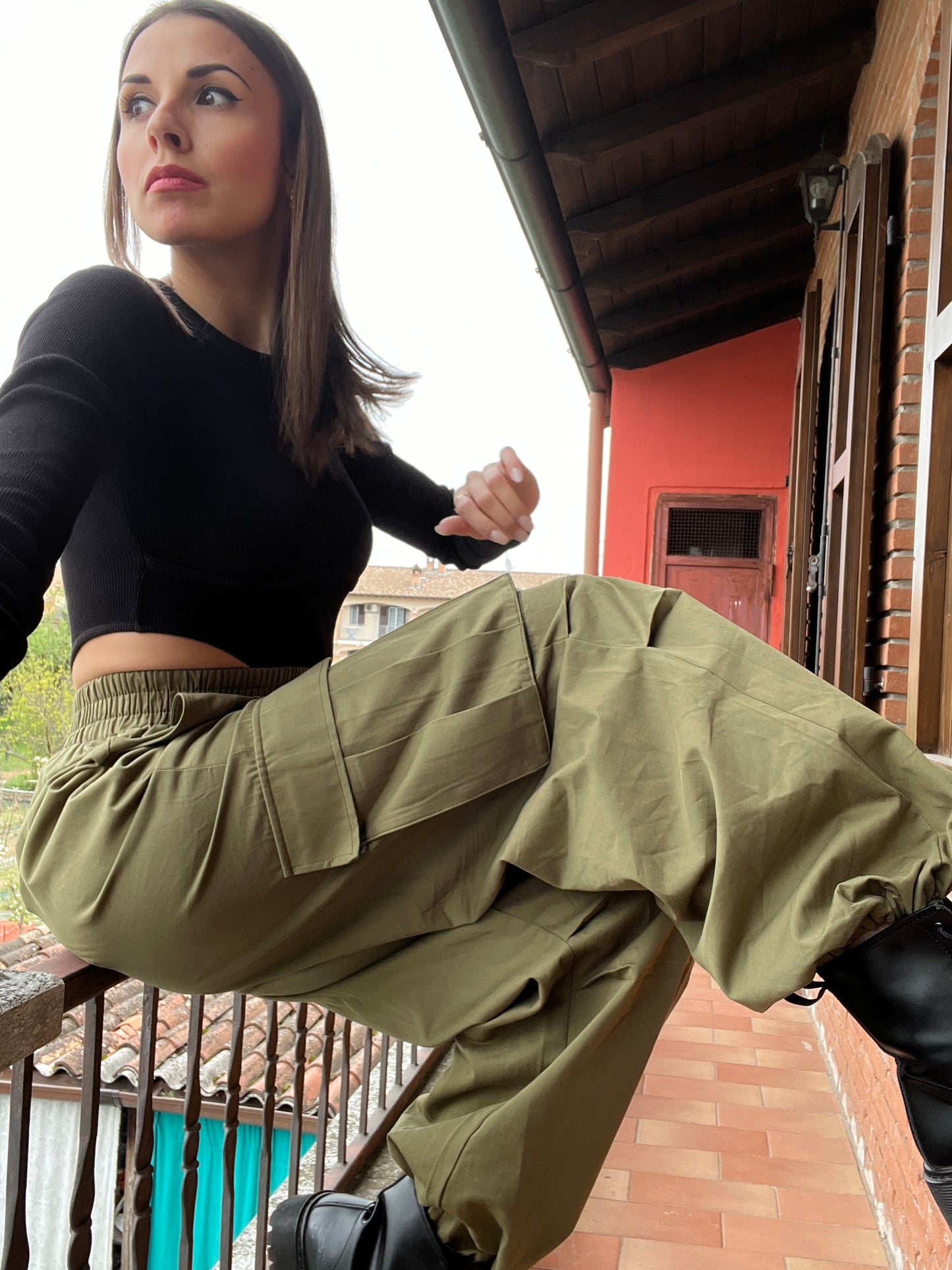 Parachute Pantalone Cargo Verde Militare